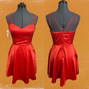 B.Darlin Juniors Red Spaghetti Mini Dress | Size 5/6 | NWOT